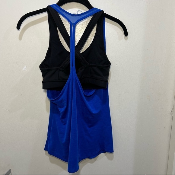 Athleta Blue Tank Top with Black Built in Sports Bra Size XXS - Picture 3 of 6